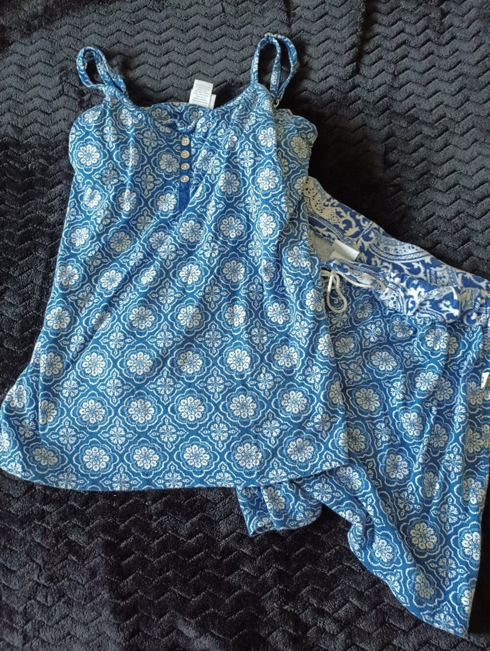 Women's Size M Echo Pajamas Set Tank Top Shorts Cotton Modal Sleepwear‎ Cozy